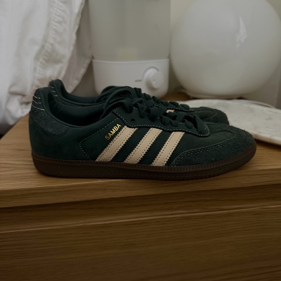 Green and Beige Adisas Samba Sneakers - Picture 4 of 6